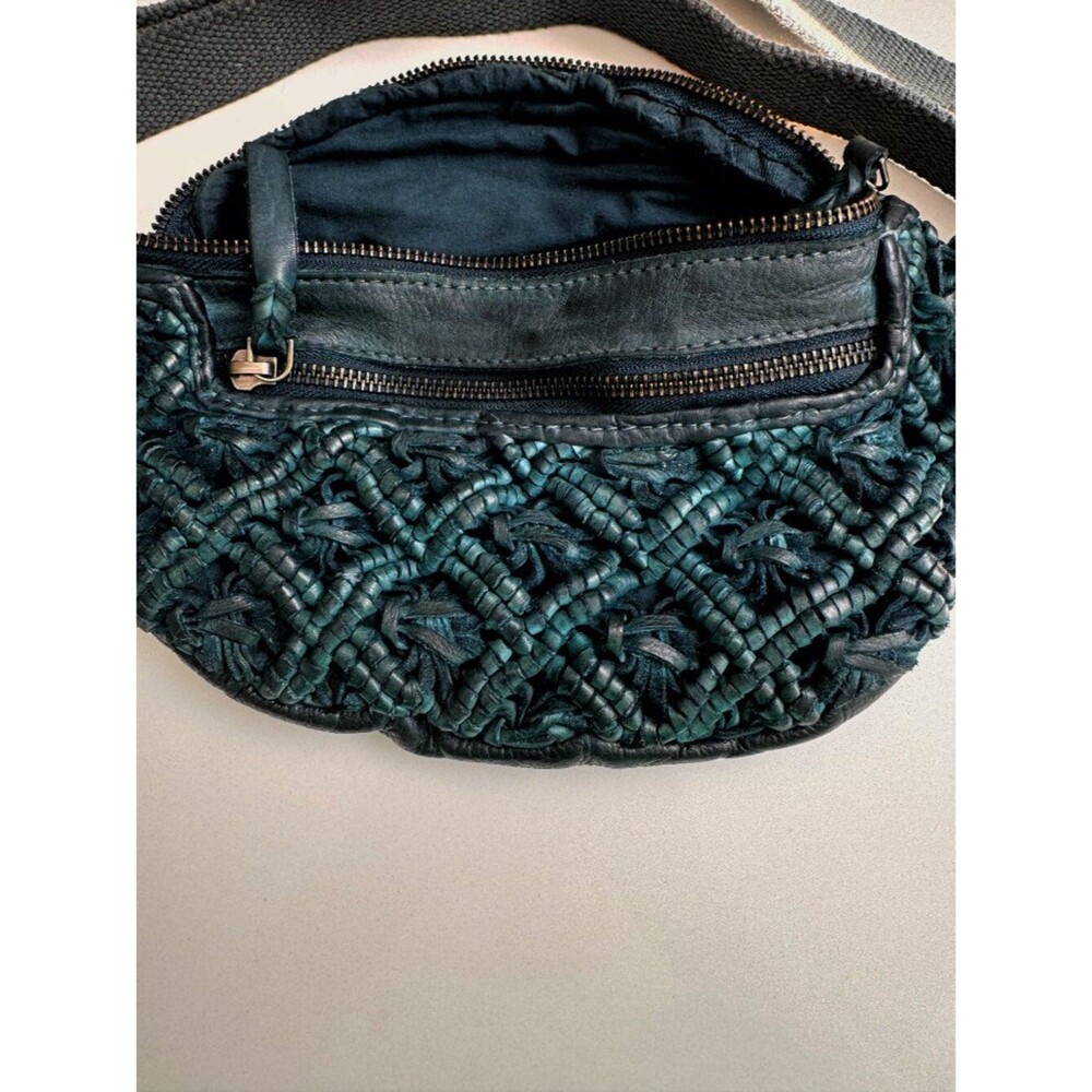 Latico Annie Belt Bag Leather Teal Woven Bag also wear as Sling Bag, Crossbody - Picture 9 of 13